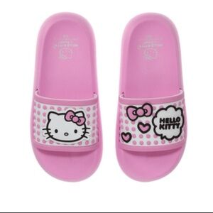 NWT Hello Kitty by Sanrio EVA Women’s Beach Slide Sandals, size 10, pink & white